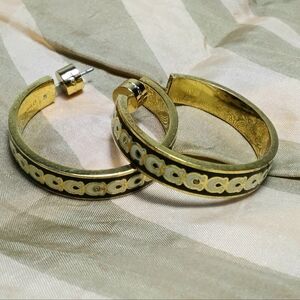 Vintage Signature Coach Hoop Earrings